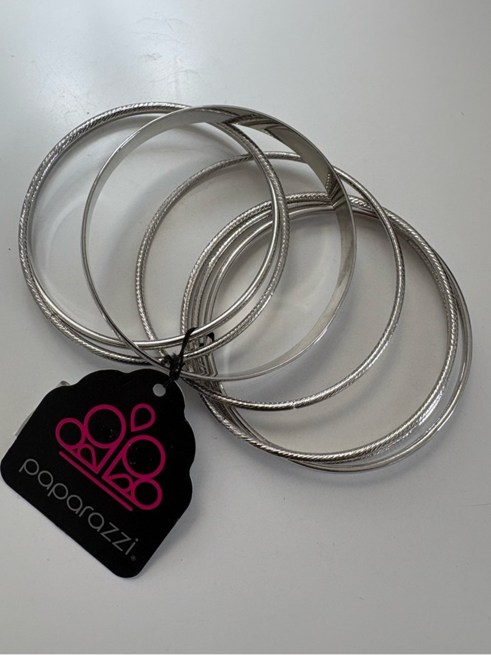 Paparazzi Silver Bangle Bracelets Set Of 7